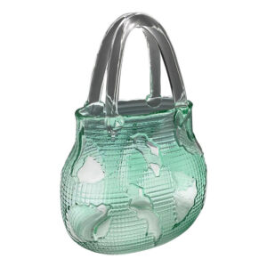 glass handbag shape flower vase hp 066