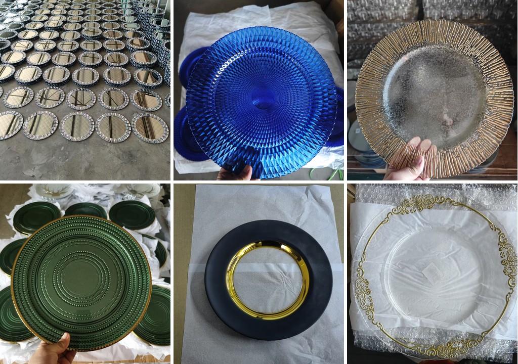 gold glass charger plates