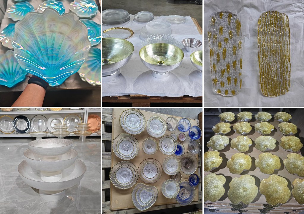 handmade glass bowls and plates