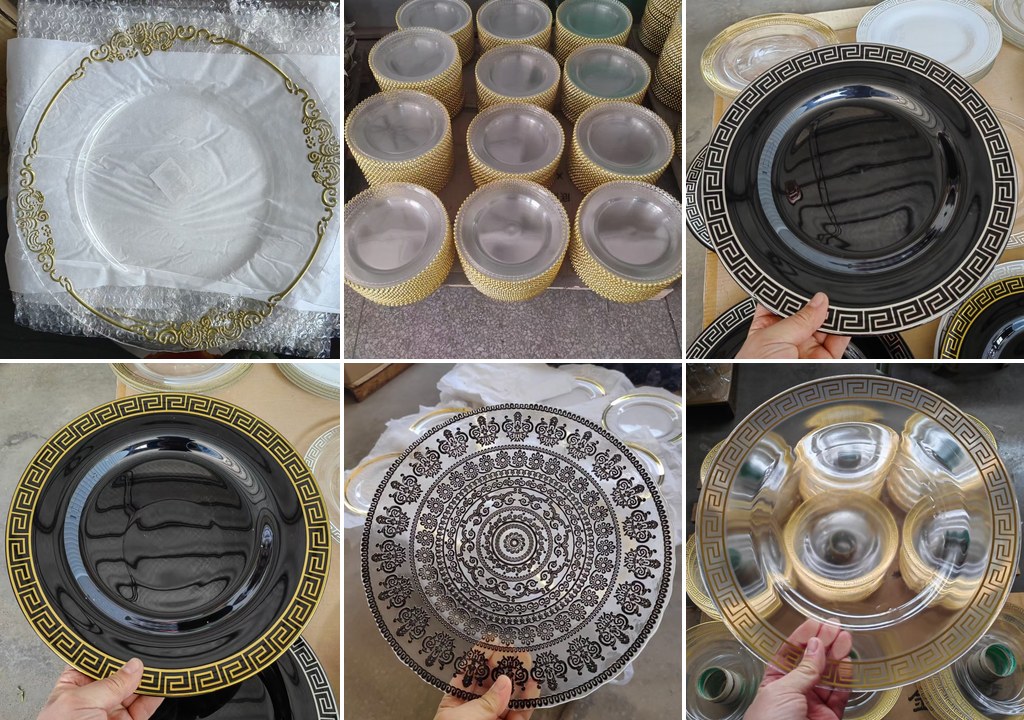 13-inch glass charger plates