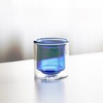 Amber inner wall double wall glass cup